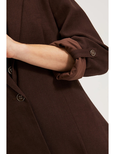 Moodo Sako so zmesou ľanu hnedé Moodo