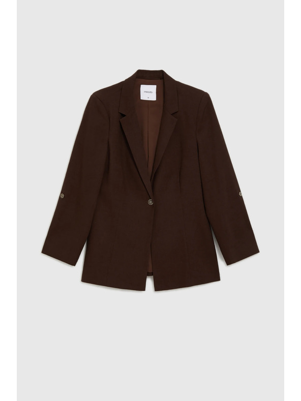 Moodo Sako so zmesou ľanu hnedé Moodo