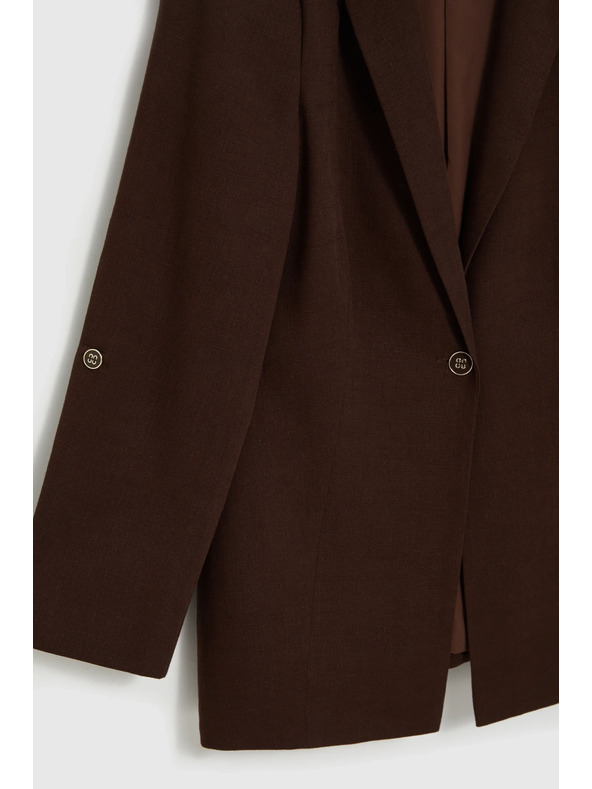 Moodo Sako so zmesou ľanu hnedé Moodo