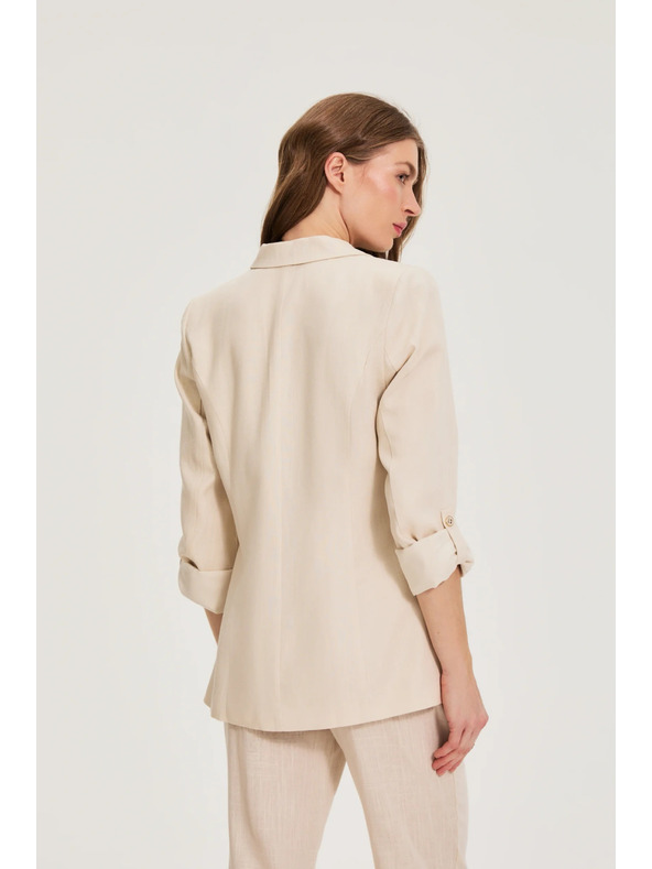 Moodo Sako so zmesou ľanu béžové Moodo