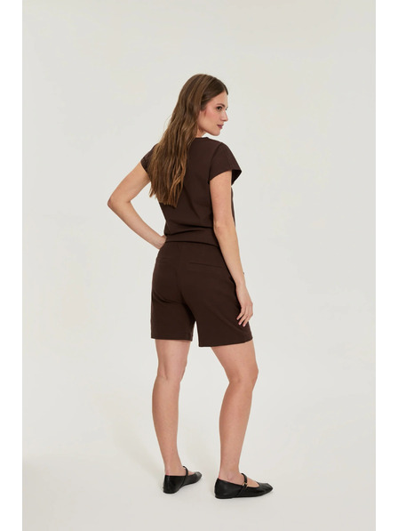 Moodo Bavlnené šortky hnedé Moodo