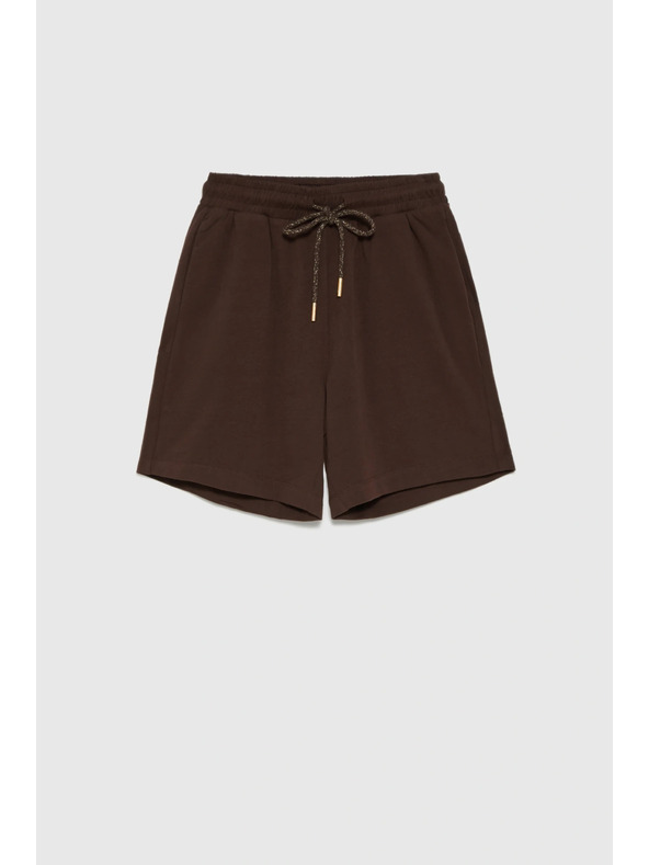 Moodo Bavlnené šortky hnedé Moodo