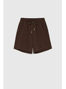 Moodo Bavlnené šortky hnedé Moodo