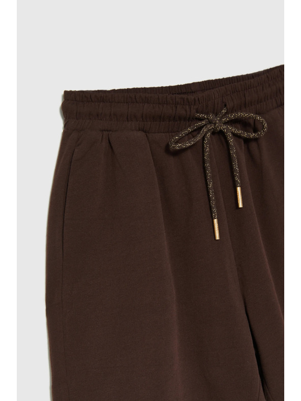 Moodo Bavlnené šortky hnedé Moodo