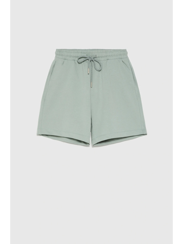 Moodo Bavlnené šortky olivové Moodo