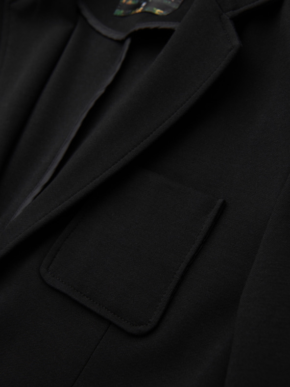 Ombre Clothing Pánske čierne sako SLIM s jemnou textúrou