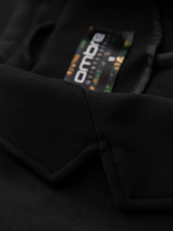 Ombre Clothing Pánske čierne sako SLIM s jemnou textúrou