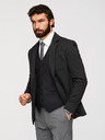 Ombre Clothing Pánske čierne sako SLIM s jemnou textúrou