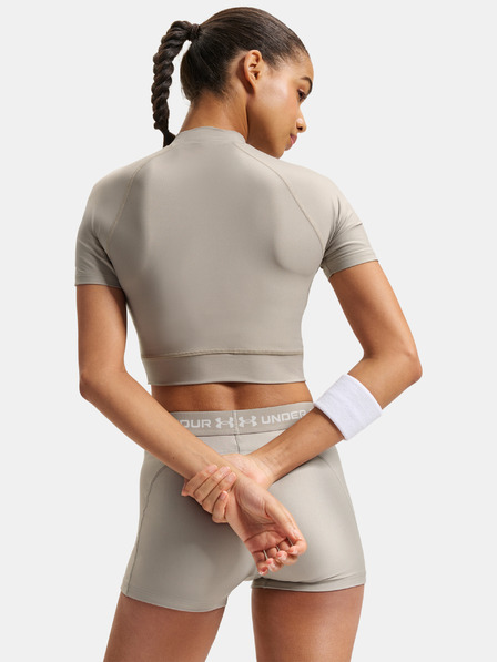 Under Armour Dámske tričko Under Armour HeatGear Crop Mock SS-BRN