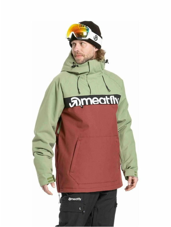 Meatfly Meatfly pánska SNB & SKI bunda Slinger Oil Green / Merlot