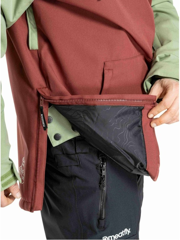 Meatfly Meatfly pánska SNB & SKI bunda Slinger Oil Green / Merlot