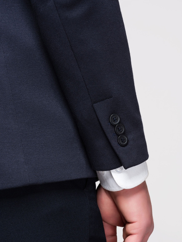 Ombre Clothing Pánske pletené sako strihu SLIM FIT - tmavo modré V3 M170 Ombre Clothing