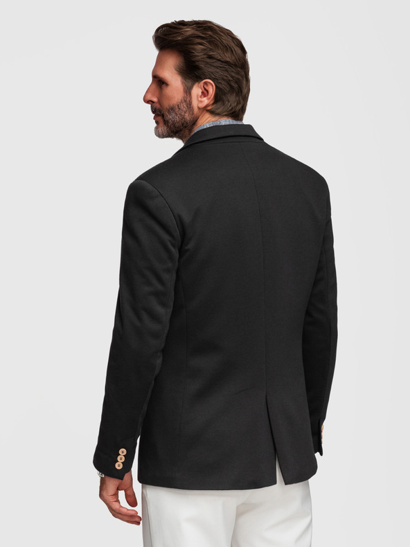 Ombre Clothing Pánske pletené sako strihu SLIM FIT - čierne V5 M170 Ombre Clothing