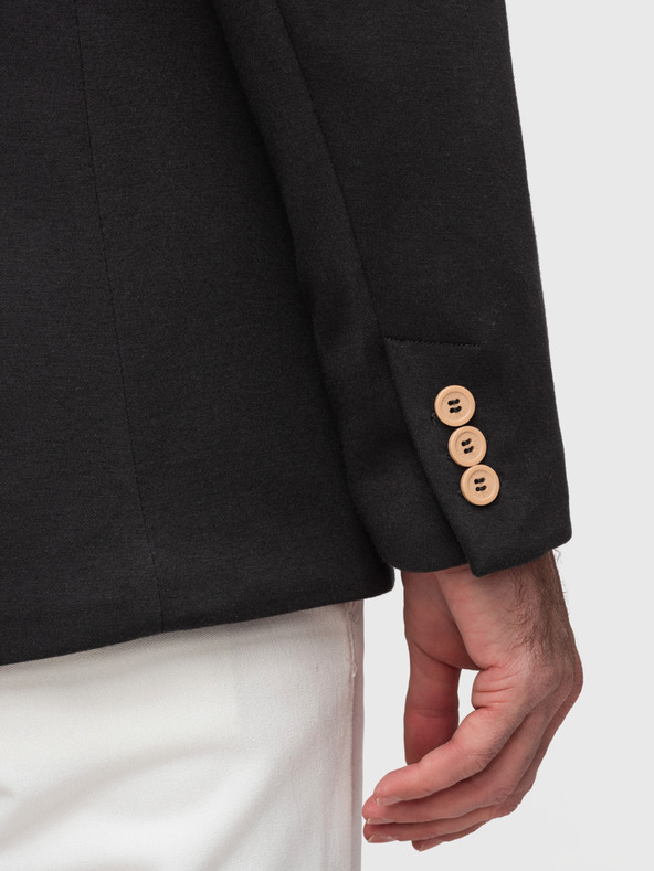 Ombre Clothing Pánske pletené sako strihu SLIM FIT - čierne V5 M170 Ombre Clothing