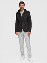 Ombre Clothing Štýlové pánske sako s odnímateľnou podšívkou a nastaviteľnou kapucňou - čierne V1 M168 Ombre Clothing