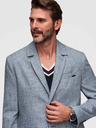 Ombre Clothing Pánske sako REGULAR strihu s plátnom - svetlo modré V4 M169 Ombre Clothing