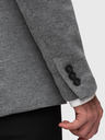 Ombre Clothing Pánske pletené sako strihu SLIM FIT - svetlo šedé V2 M170 Ombre Clothing