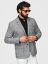 Ombre Clothing Pánske sako REGULAR strihu s plátnom - grafitová V5 M169 Ombre Clothing