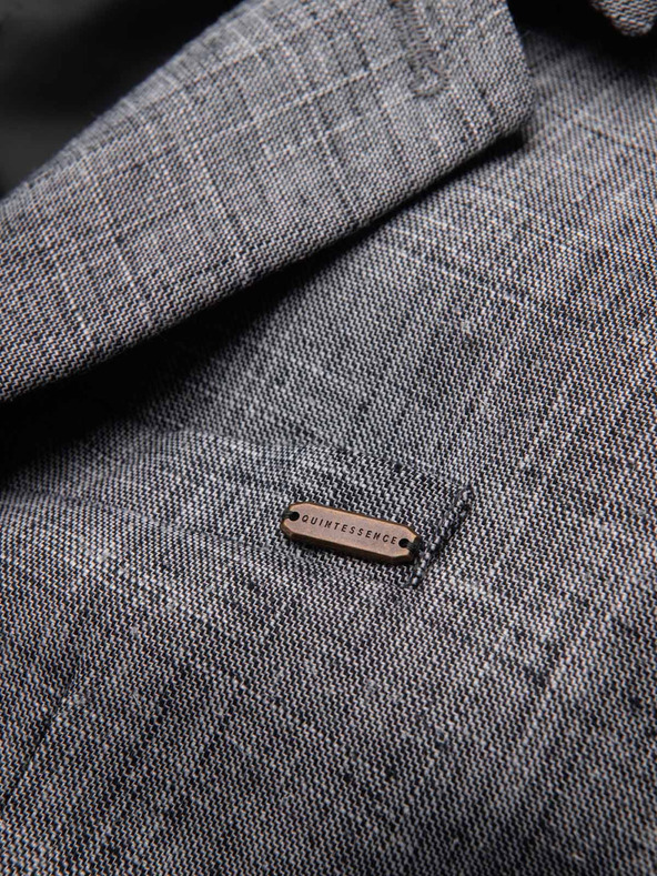 Ombre Clothing Pánske sako REGULAR strihu s plátnom - grafitová V5 M169 Ombre Clothing