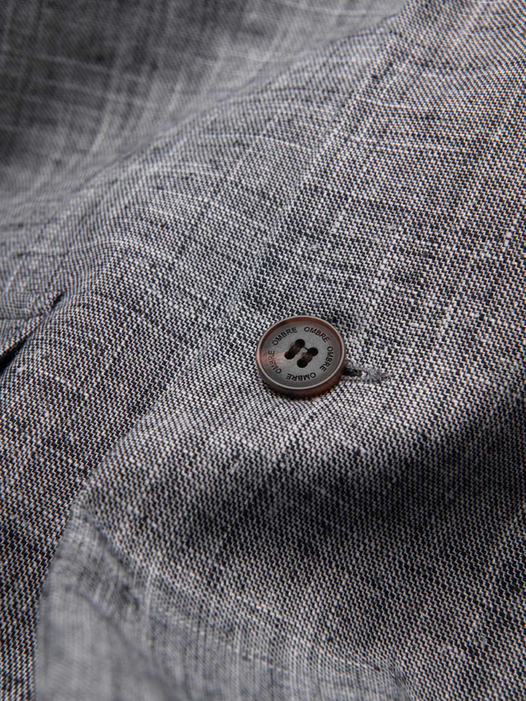 Ombre Clothing Pánske sako REGULAR strihu s plátnom - grafitová V5 M169 Ombre Clothing