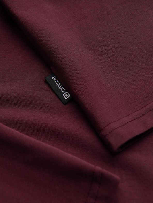 Ombre Clothing Pánsky hladký rolák s dlhým rukávom - vínový V6 OM-LSCL-0130 Ombre Clothing