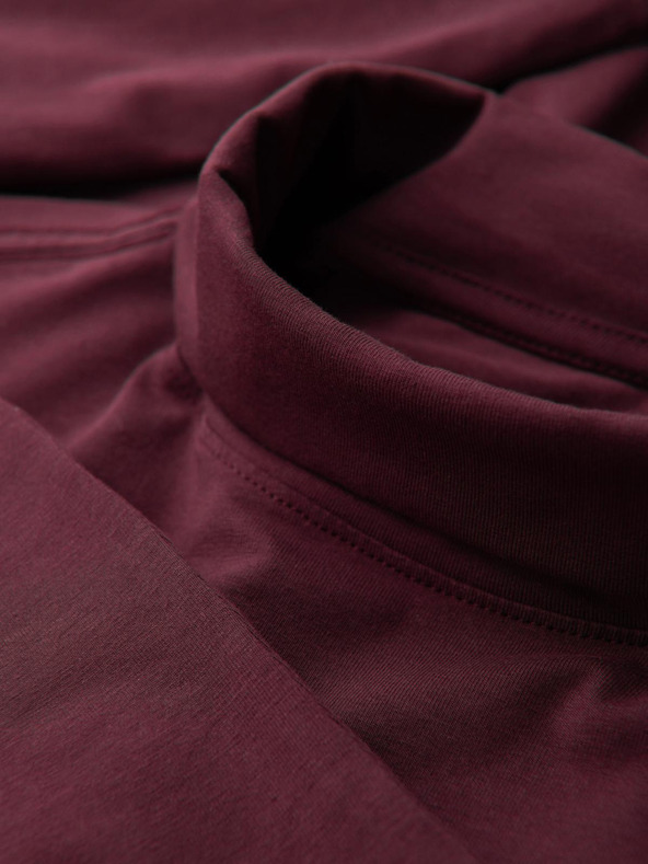 Ombre Clothing Pánsky hladký rolák s dlhým rukávom - vínový V6 OM-LSCL-0130 Ombre Clothing