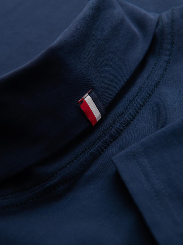 Ombre Clothing Pánsky rolák s dlhým rukávom - tmavo modrý V2 OM-LSCL-0130 Ombre Clothing