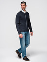 Ombre Clothing Pánsky sveter na zips - tmavo modrý V1 OM-SWZS-0146 Ombre Clothing