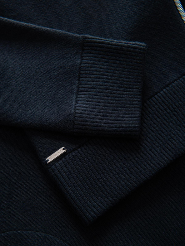 Ombre Clothing Pánsky sveter na zips - tmavo modrý V1 OM-SWZS-0146 Ombre Clothing