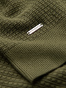 Ombre Clothing Pánsky štruktúrovaný sveter s guľatým výstrihom - olivový V1 OM-SWSW-0181 Ombre Clothing