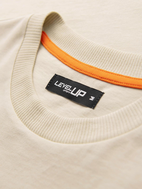 Ombre Clothing Pánske bavlnené tričko TANK TOP bez rukávov - krémová V3 OM-TSTT-0243 Ombre Clothing