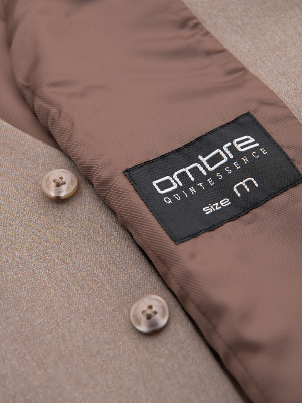 Ombre Clothing Klasická pánska vesta s podšívkou - béžová V1 V64 Ombre Clothing