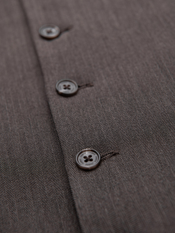 Ombre Clothing Klasická pánska elegantná vesta SLIM FIT v tvare rybej kosti - grafitová V2 V65 Ombre Clothing