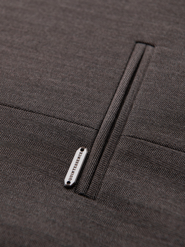 Ombre Clothing Klasická pánska elegantná vesta SLIM FIT v tvare rybej kosti - grafitová V2 V65 Ombre Clothing