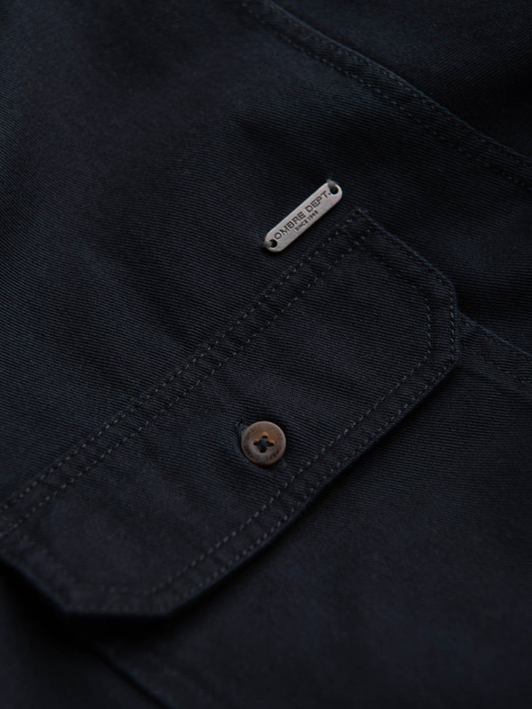 Ombre Clothing Tmavomodrá pánska košeľa Ombre Clothing na vrchné oblečenie