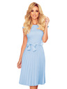 numoco Plisované šaty s krátkym rukávom - svetlomodré Numoco LILA