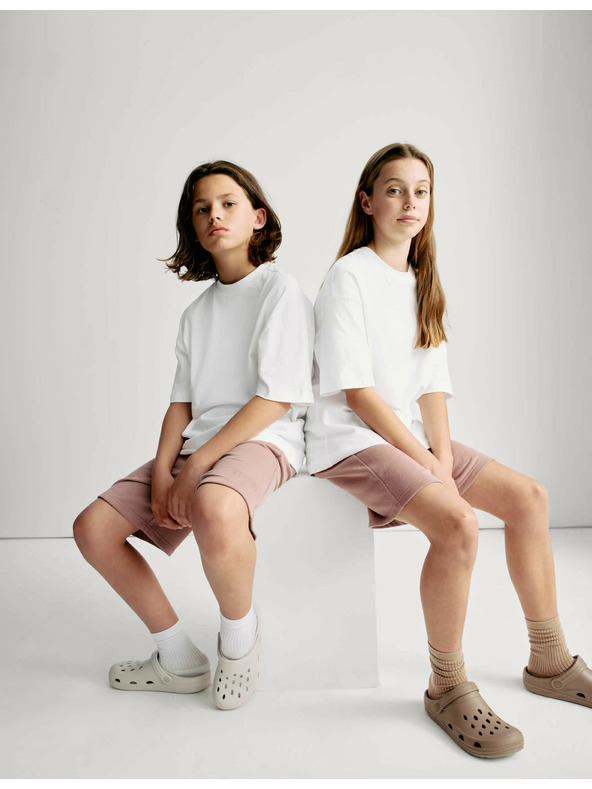 Marks & Spencer Jednofarebné tričko z čistej bavlny (2-16 rokov) Marks & Spencer biela