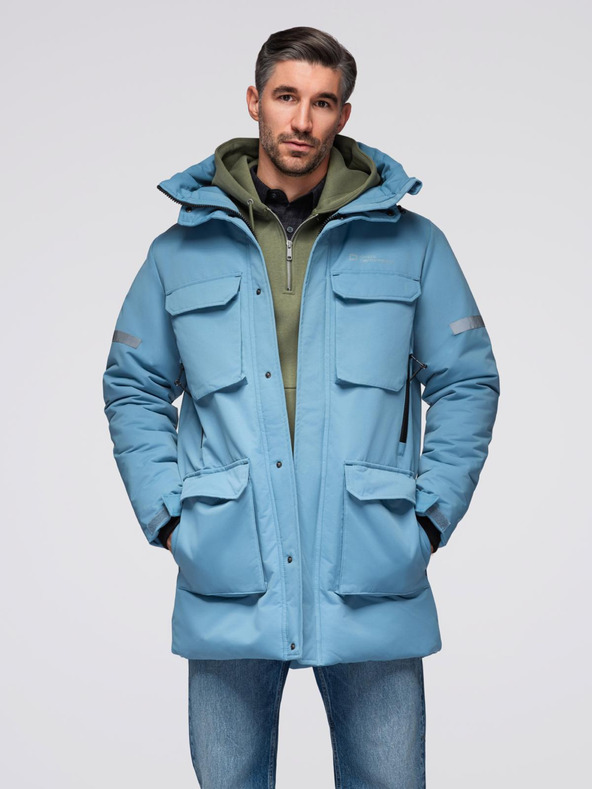 Ombre Clothing Pánska zateplená dlhá bunda Ombre Oblečenie