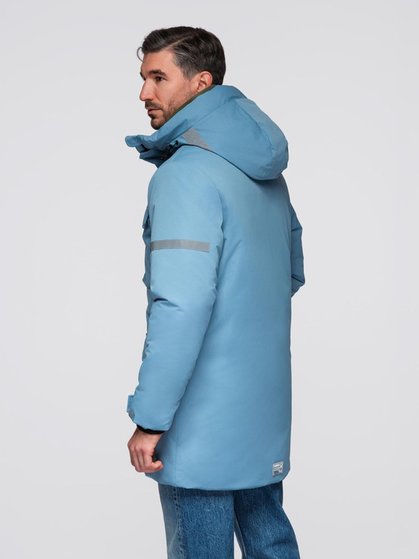 Ombre Clothing Pánska zateplená dlhá bunda Ombre Oblečenie