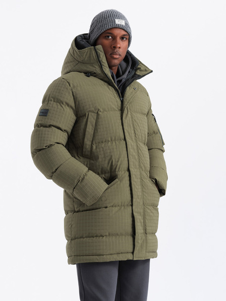Ombre Clothing Pánska outdoorová dlhá bunda parka Ombre Clothing