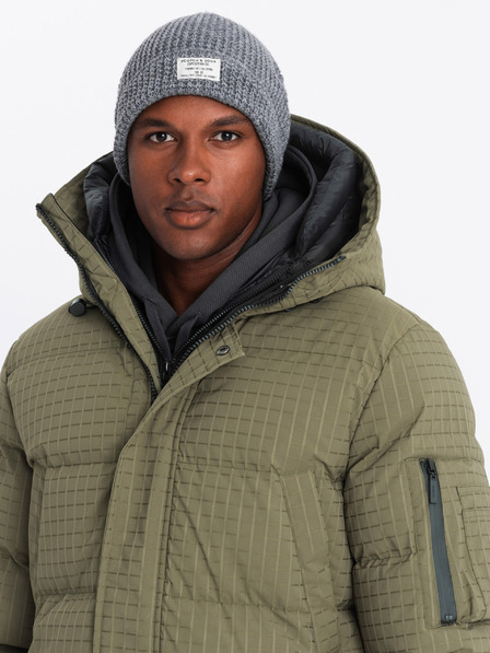 Ombre Clothing Pánska outdoorová dlhá bunda parka Ombre Clothing