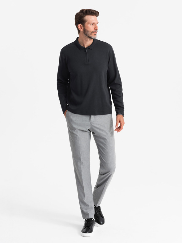 Ombre Clothing Pánske polo tričko s dlhým rukávom Ombre Oblečenie