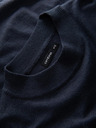 Ombre Clothing Pánsky pletený polovičný rolák s viskózou - tmavomodrý V4 OM-SWTN-0125 Ombre Oblečenie