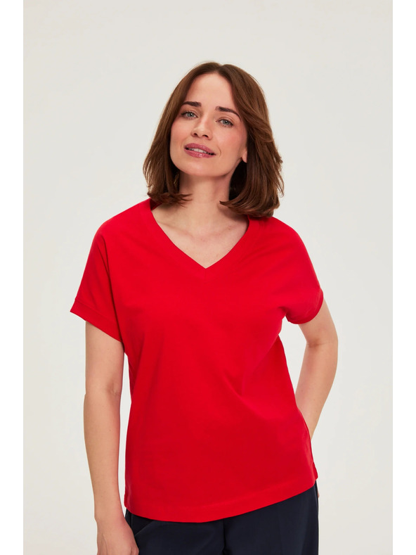 Moodo Blúzka z bavlny červená Moodo