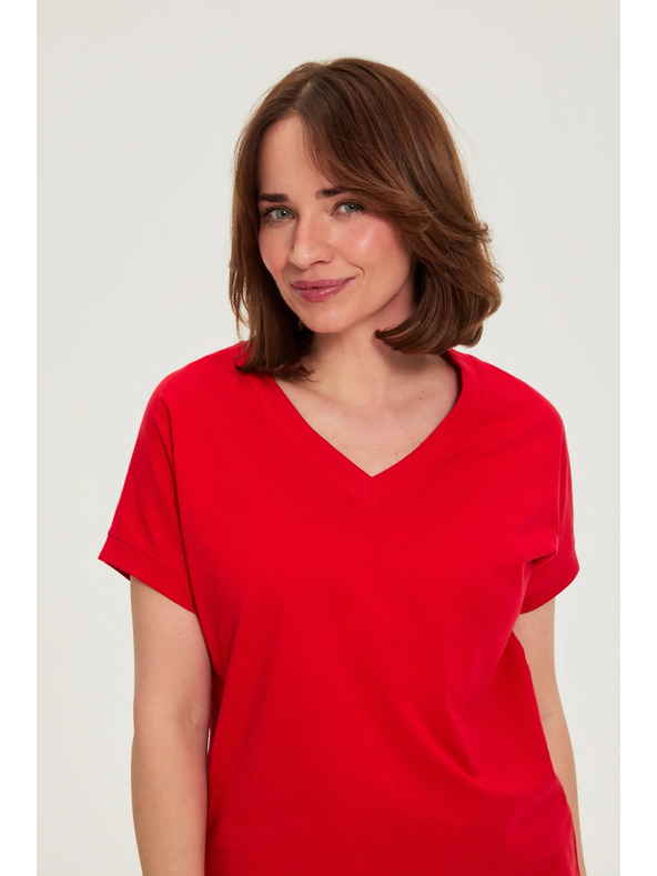 Moodo Blúzka z bavlny červená Moodo