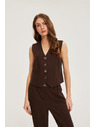 Moodo Vesta s prímiešaninou ľanu hnedá Moodo