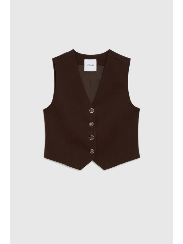 Moodo Vesta s prímiešaninou ľanu hnedá Moodo