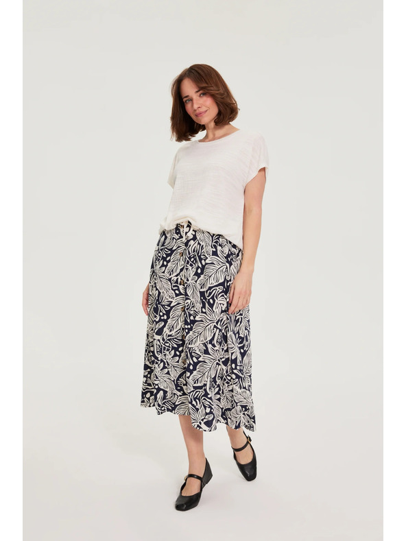 Moodo Sukňa z viskózy tmavomodrá Moodo