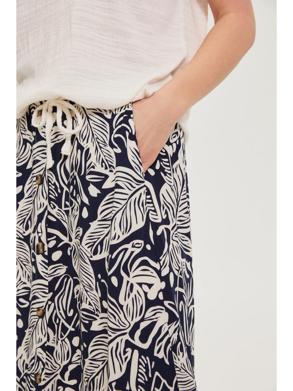 Moodo Sukňa z viskózy tmavomodrá Moodo