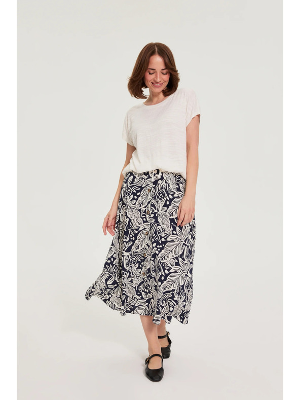 Moodo Sukňa z viskózy tmavomodrá Moodo